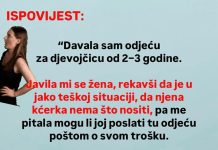“Davala sam odjeću za djevojčicu od 2–3 godine”