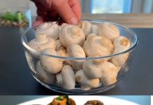 GLJIVE KUHANE NA PARI U BIJELOM LUKU I MASLACU SA SVJEŽIM PERŠUNOM