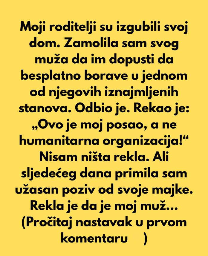 Moji roditelji gube sve, ali ih moj muž tretira kao strance… - featured image Moji roditelji gube sve, ali ih moj muž tretira kao strance… - featured image